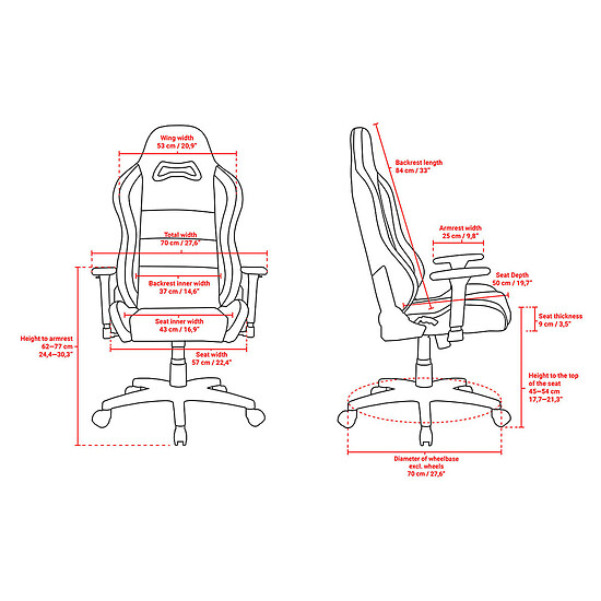 Fauteuil gamer Arozzi Torretta Soft PU - Noir - Autre vue