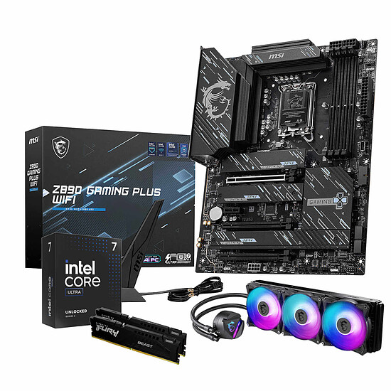 Kit upgrade PC Intel Core Ultra 7 265K + MSI Z890 GAMING PLUS WIFI + 32 Go + AiO 360