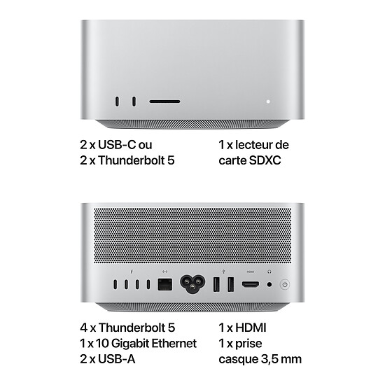 Mac et iMac Apple Mac Studio M4 Max SSD 2 To / Ram 64 Go - GPU 40 coeurs (MU963FN/A-CPU16/GPU40-64GB-2TB) - Autre vue