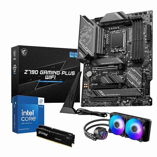 Kit upgrade PC Intel Core i7-14700KF + MSI Z790 GAMING PLUS WIFI + 32 Go + AiO 240