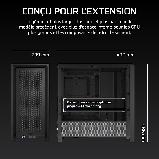 Boîtier PC Corsair FRAME 4000D - Noir - Autre vue