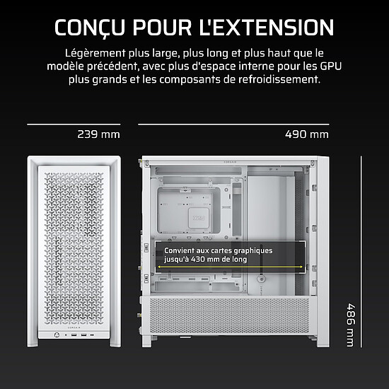 Boîtier PC Corsair FRAME 4000D - Blanc - Autre vue