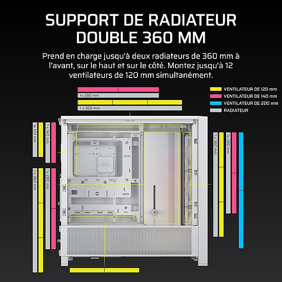Boîtier PC Corsair FRAME 4000D RS ARGB - Blanc - Autre vue