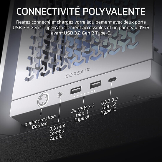 Boîtier PC Corsair FRAME 4000D RS ARGB - Blanc - Autre vue