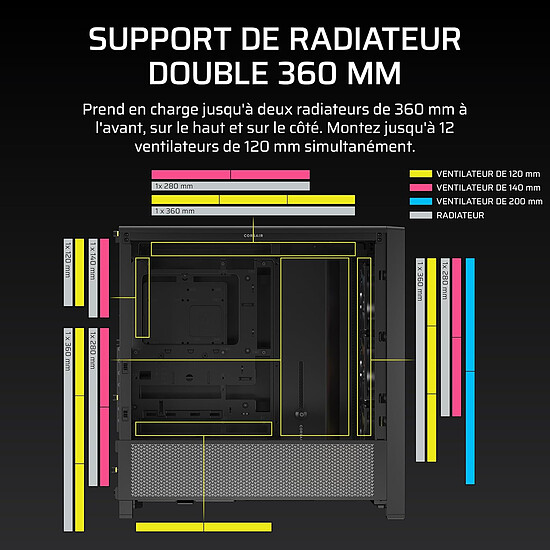 Boîtier PC Corsair FRAME 4000D RS ARGB - Noir - Autre vue