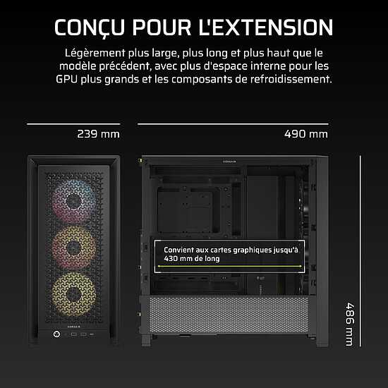 Boîtier PC Corsair FRAME 4000D RS ARGB - Noir - Autre vue