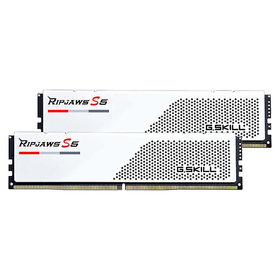 Mémoire RAM G.Skill Ripjaws S5 White - 2 x 24 Go (48 Go) - DDR5 6000 MHz - CL30