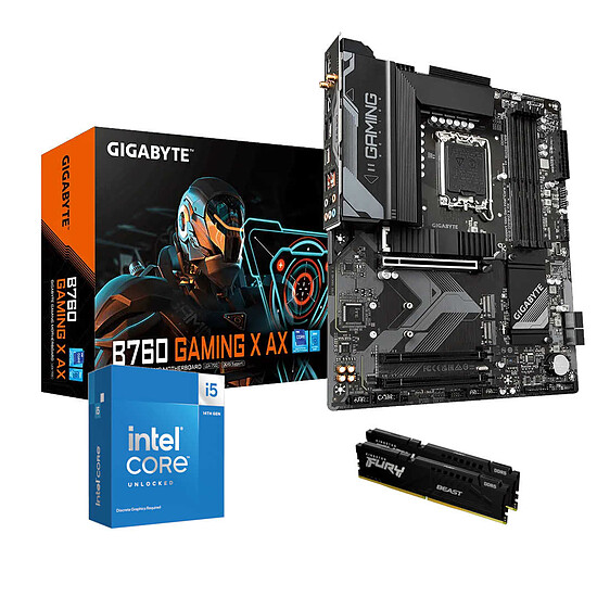 Kit upgrade PC Intel Core i5-14600KF + Gigabyte B760 + RAM 32 Go DDR5