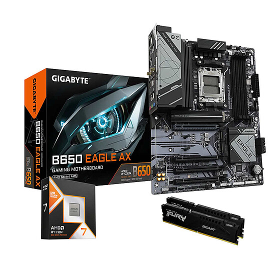 Kit upgrade PC AMD Ryzen 7 9800X3D + Gigabyte B650 + 32 Go