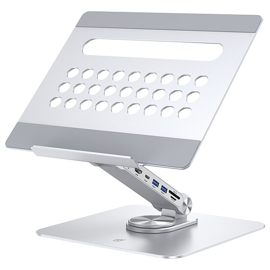 Station d'accueil PC portable INOVU Support rotatif 360° avec Hub USB-C 6-en-1 - Autre vue