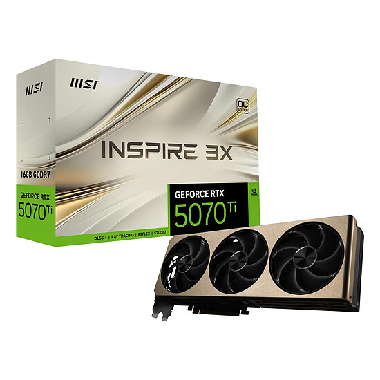 Carte graphique MSI GeForce RTX 5070 Ti 16G INSPIRE 3X OC