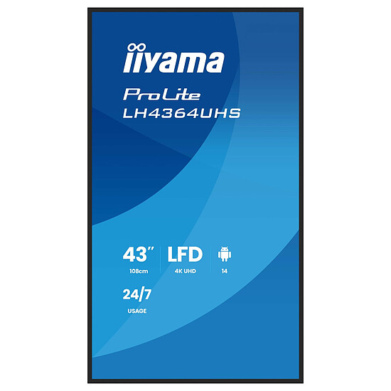 Écran dynamique iiyama 42.5" LED - ProLite LH4364UHS-B1AG - Ecran dynamique 4K UHD    - Autre vue