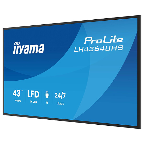 Écran dynamique iiyama 42.5" LED - ProLite LH4364UHS-B1AG - Ecran dynamique 4K UHD    - Autre vue