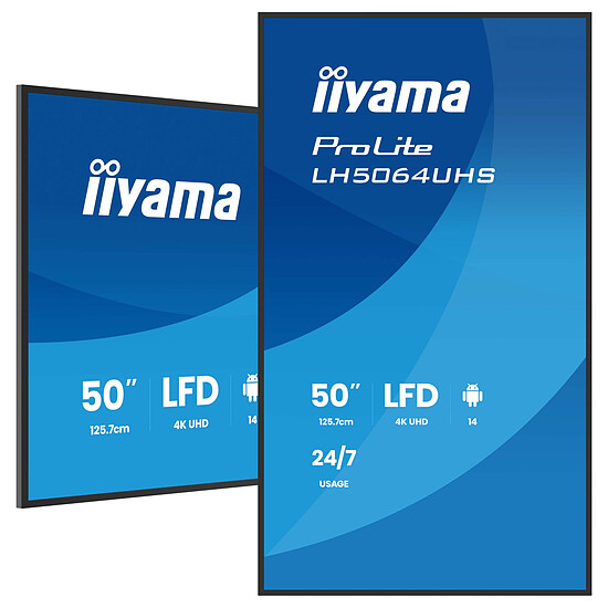 Écran dynamique iiyama 50" LED - ProLite LH5064UHS-B1AG - Ecran dynamique 4K UHD  - Autre vue
