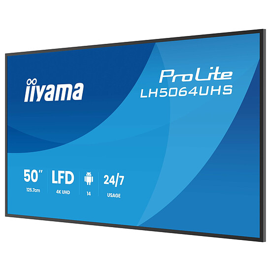 Écran dynamique iiyama 50" LED - ProLite LH5064UHS-B1AG - Ecran dynamique 4K UHD  - Autre vue