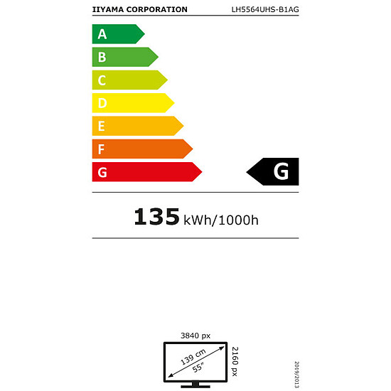 Écran dynamique iiyama 55" LED - ProLite LH5564UHS-B1AG - Ecran dynamique 4K UHD  - Autre vue