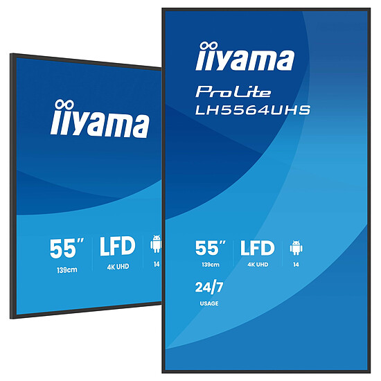 Écran dynamique iiyama 55" LED - ProLite LH5564UHS-B1AG - Ecran dynamique 4K UHD  - Autre vue