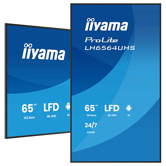 Écran dynamique iiyama 65" LED - ProLite LH6564UHS-B1AG - Ecran dynamique 4K UHD - Autre vue