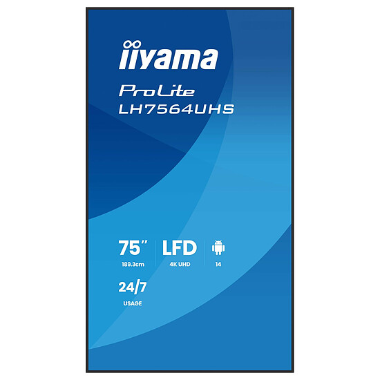 Écran dynamique iiyama 75" LED - ProLite LH7564UHS-B1AG - Ecran dynamique 4K UHD  - Autre vue
