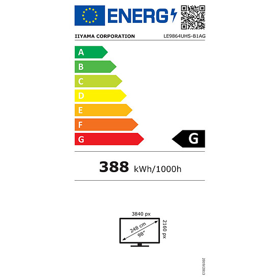 Écran dynamique iiyama 98" LED - ProLite LH9864UHS-B1AG - Ecran dynamique 4K UHD  - Autre vue