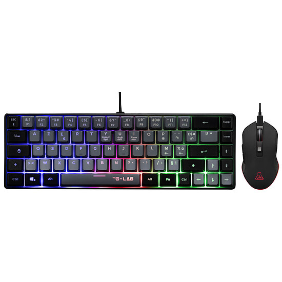 Clavier souris gamer The G-Lab Combo Hydrogen GRB - Noir
