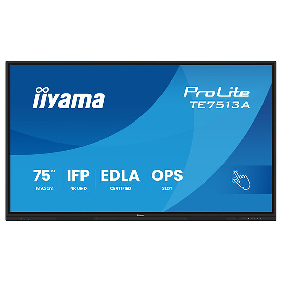Écran dynamique iiyama 75" LED - ProLite TE7513A-B1AG - Ecran dynamique tactile 4K UHD - Autre vue