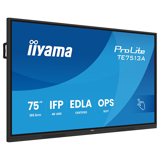 Écran dynamique iiyama 75" LED - ProLite TE7513A-B1AG - Ecran dynamique tactile 4K UHD - Autre vue