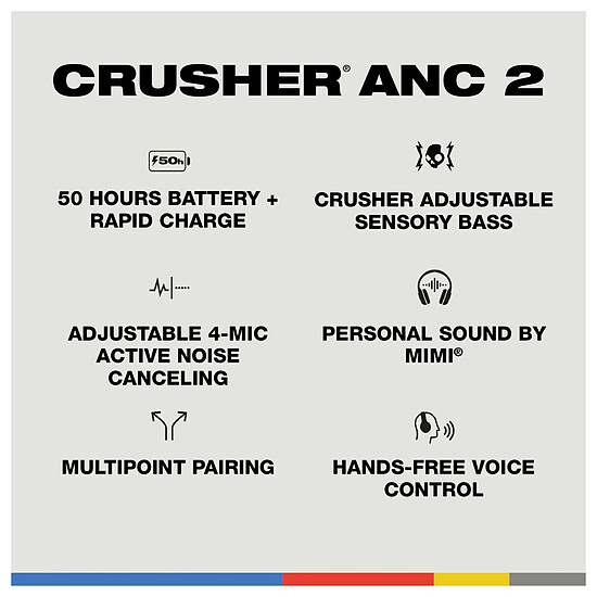 Casque Audio Skullcandy Crusher ANC 2 Blanc - Casque sans fil  - Autre vue