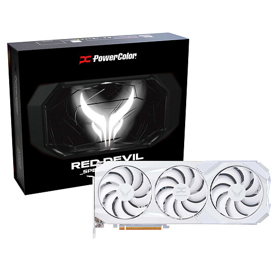 Carte graphique PowerColor Red Devil Spectral White AMD Radeon RX 9070 XT 16GB GDDR6