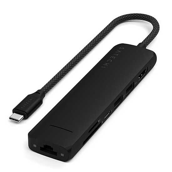 Hub USB SATECHI Multiports USB-C Slim 7-en-1 - Noir - Autre vue