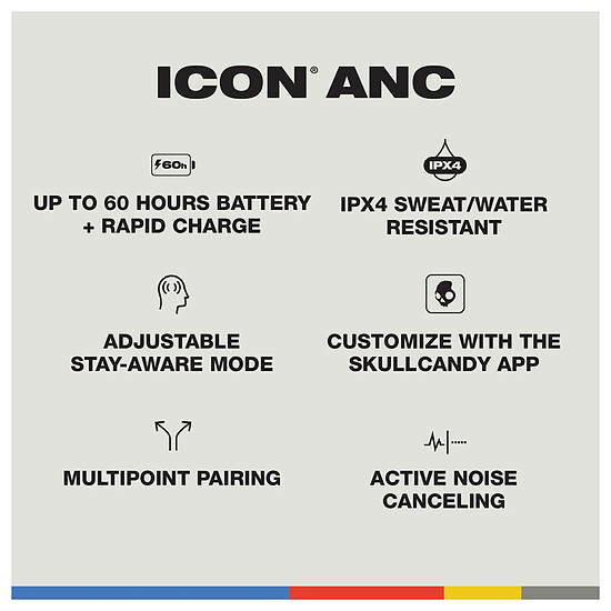 Casque Audio Skullcandy Icon ANC Blanc - Casque sans fil  - Autre vue