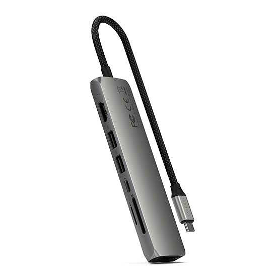 Hub USB SATECHI Multiports USB-C Slim 7-en-1 - Gris - Autre vue