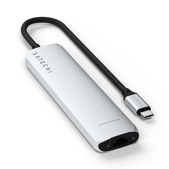 Station d'accueil PC portable SATECHI Multiports USB-C Slim 7-en-1 - Argent - Autre vue