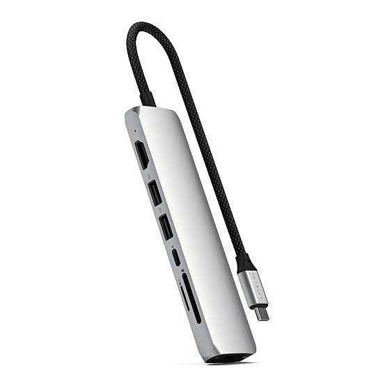 Station d'accueil PC portable SATECHI Multiports USB-C Slim 7-en-1 - Argent - Autre vue