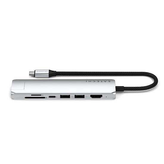 Station d'accueil PC portable SATECHI Multiports USB-C Slim 7-en-1 - Argent - Autre vue