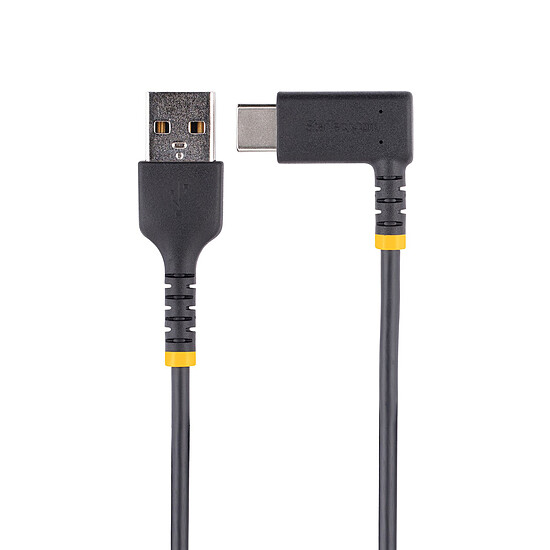 Câble USB StarTech.com Câble USB 2.0 Type-A vers USB 2.0 Type-C à angle droit - M/M - 0.3 m - Autre vue