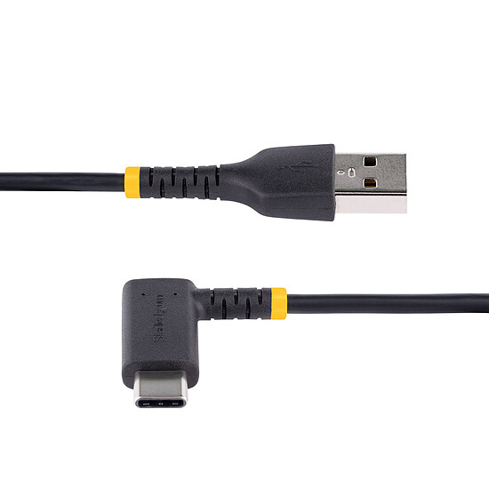 Câble USB StarTech.com Câble USB 2.0 Type-A vers USB 2.0 Type-C à angle droit - M/M - 0.3 m - Autre vue