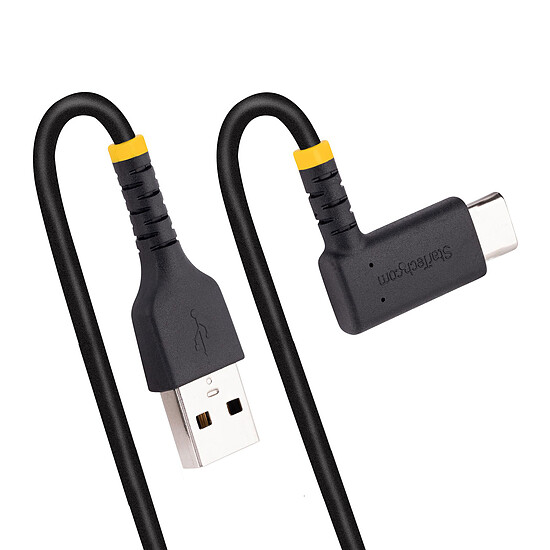 Câble USB StarTech.com Câble USB 2.0 Type-A vers USB 2.0 Type-C à angle droit - M/M - 0.3 m - Autre vue