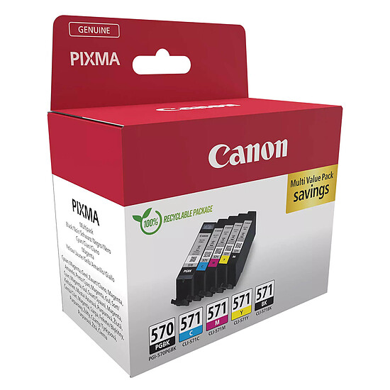 Cartouche d'encre Canon PGI-570BK / CLI-571 - Multipack - Autre vue