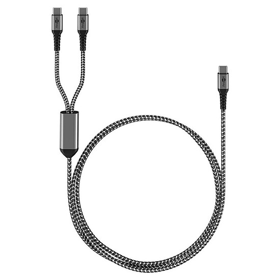 Câble USB Goobay Câble Textile 1 USB-C vers 2 USB-C (M/M)  Power Delivery - 1.5 m - Autre vue