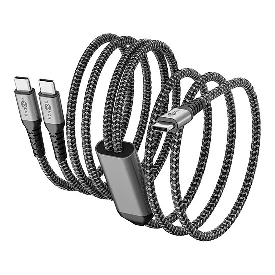 Câble USB Goobay Câble Textile 1 USB-C vers 2 USB-C (M/M)  Power Delivery - 1.5 m - Autre vue
