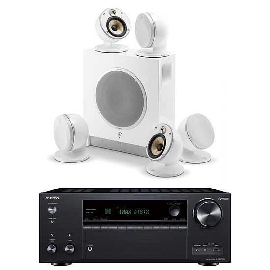 Ensemble Home-Cinéma Onkyo TX-NR7100B Noir + Focal Dôme Flax Pack 5.1 Blanc