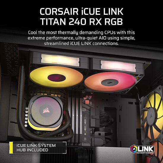 Watercooling AIO Corsair iCUE Link Titan 240 RX RGB - Noir - Autre vue