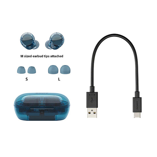 Casque Audio Sony WF-C710N Bleu transparent - Autre vue