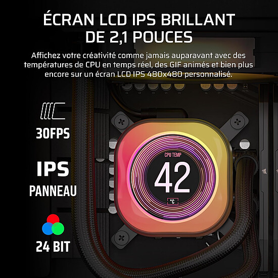 Watercooling AIO Corsair iCUE Link Titan 240 RX LCD - Noir - Autre vue