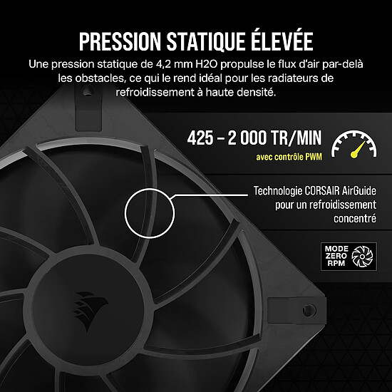 Ventilateur Boîtier Corsair RS120 MAX Triple Pack Noir - Autre vue