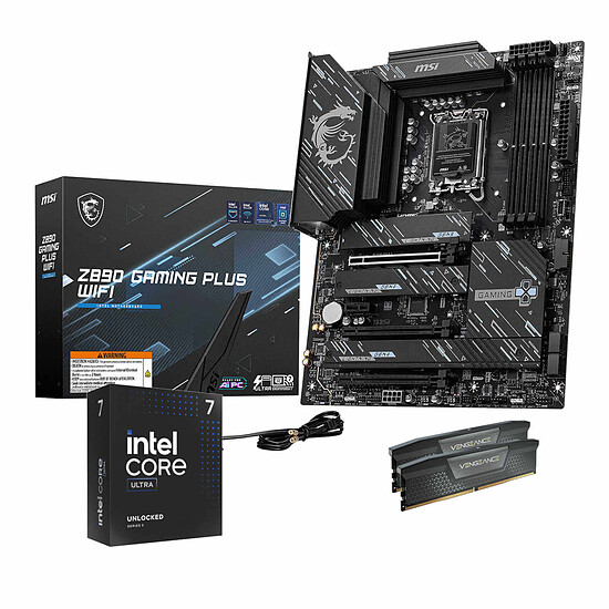 Kit upgrade PC Intel Core Ultra 7 265K + MSI Z890 GAMING PLUS WIFI + 32 Go