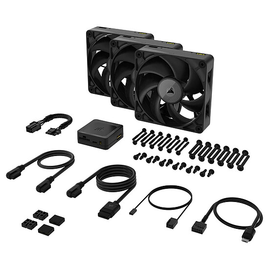 Ventilateur Boîtier Corsair iCUE LINK RX120 MAX Triple Pack - Noir + iCUE LINK System Hub - Autre vue