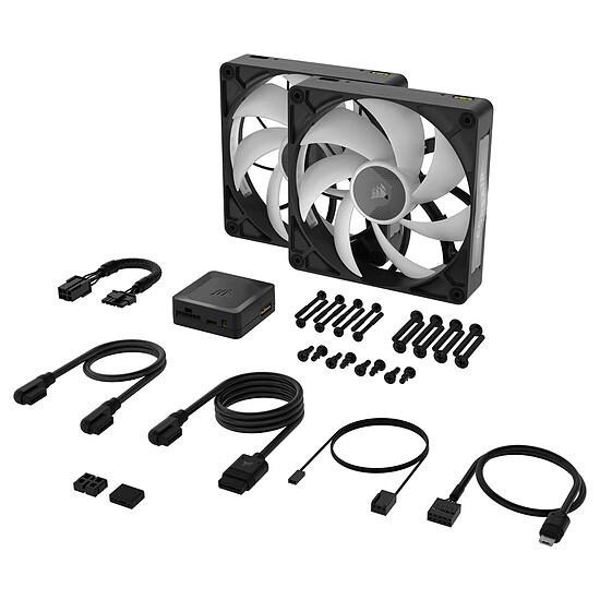 Ventilateur Boîtier Corsair iCUE LINK RX140 MAX RGB Dual Pack - Noir + iCUE LINK System Hub - Autre vue