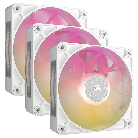 Ventilateur Boîtier Corsair iCUE LINK RX120 MAX RGB Triple Pack - Blanc + iCUE LINK System Hub